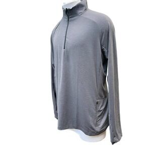 REI Men's Gray Long-Sleeve 1/4-Zip Pullover - Size Large